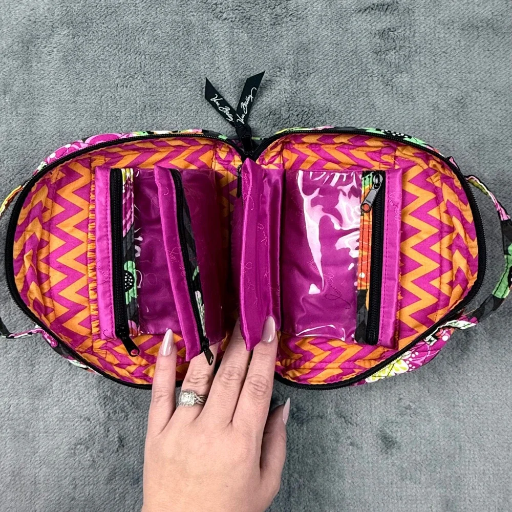 Vera Bradley Rhythm and Blues Quilted Cosmetic Case Travel Organizer Bag